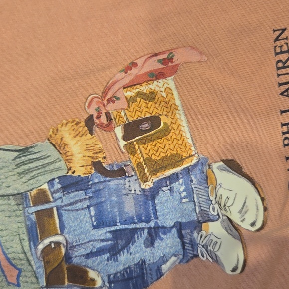 "Polo Bear" by Ralph Lauren Salmon Pink Tee - Picture 3 of 7